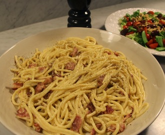 Krämig spaghetti carbonara