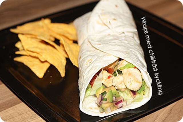 Wraps med chilifräst kyckling