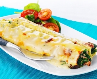 Cannelloni med spenat och skinka