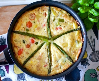 Frittata med bacon & sparris