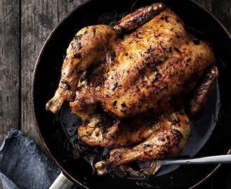 Helstekt kyckling med smak från fyra  olika kök