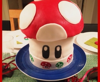 Mario-svamp-tårta