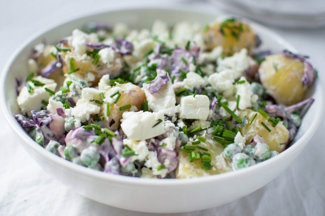 Spring potato & red cabbage salad