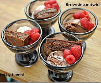Browniesandwichar med chokladtryffel