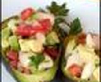 Avocado fylld med ceviche (mexikansk)