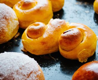 Celebrating the Christmas holiday with traditional Saffron buns and Lucia Chokladglögg