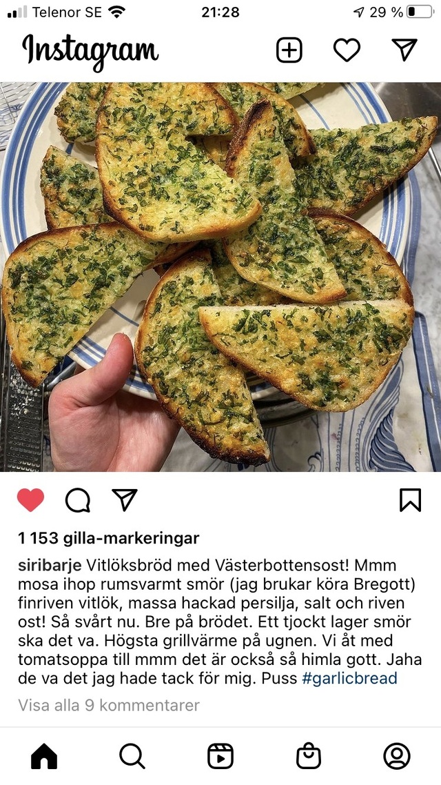 Vitlöksbröd m Västerbotten
