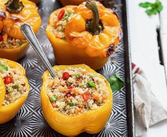 Vegan Feed | Vegan Recipes on Instagram: “Quinoa stuffed peppers by @nm_meiyee ? Delicious roasted peppers stuffed with so much goodness! Get the recipe:  Recipe  Ingredients 6 bell…”