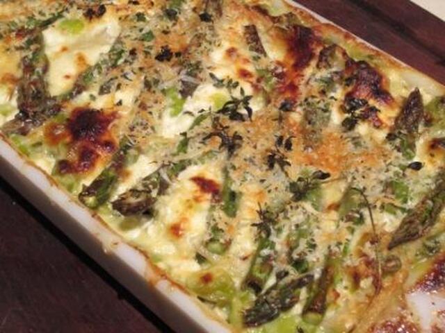 Vegetarisk lasagne med sparris