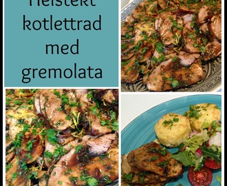 Helstekt kotlettrad med gremolata