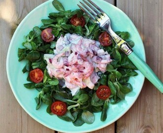 Sallad med avokado och räkröra