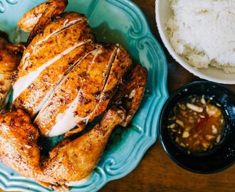 Thai Roast Chicken with Thai Chili Dipping Sauce (Nam Jim Jaew)