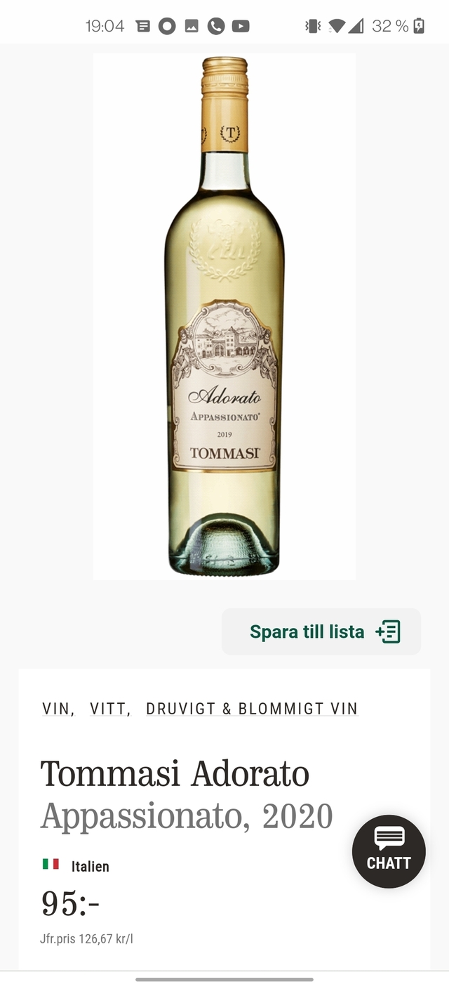 Vitt Vin 12.5% 95 Kr