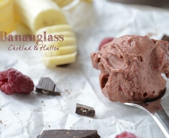Bananglass med choklad & hallon