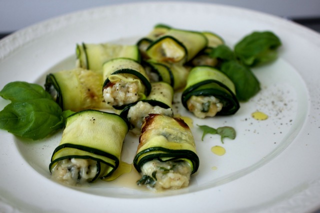 Ugnsrostad zucchini med getost / Roasted zucchini with goat cheese