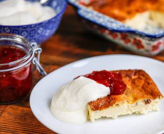 Ostkaka med keso, lättbakad dessert!