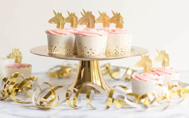 Vaniljcupcakes med marshmallowfrosting - Unicorn Tema