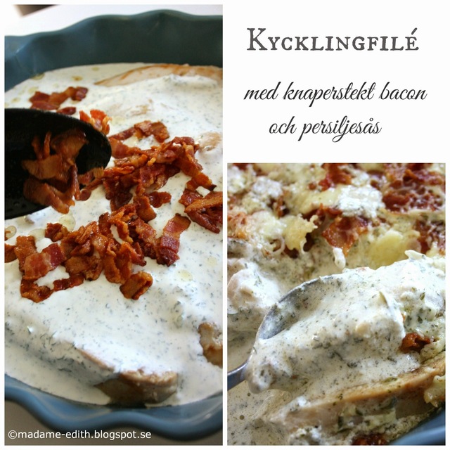 Kycklingfilé med bacon och persiljesås