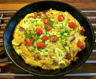 Frittata med bacon och mozzarella