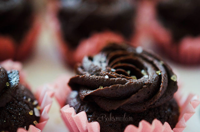 Salta chokladcupcakes/salted chocolate cupcakes
