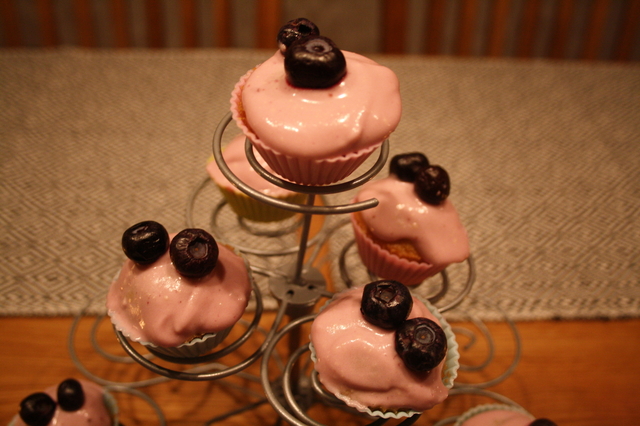 Mini-blåbärscupcakes