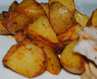 Färgglad potatis i ugn