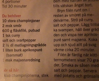 Fläskfilé i panna med svamp