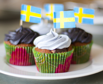 Cupcakes med smak av bär, vanilj och lakrits