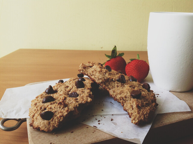 healthy single serving XXL chocolate chip cookie