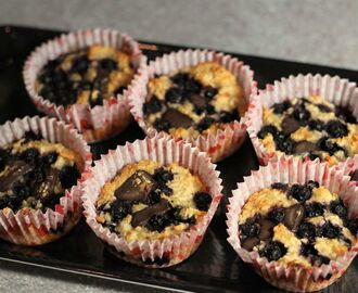 Nyttiga supergoda blåbär och chokladmuffins