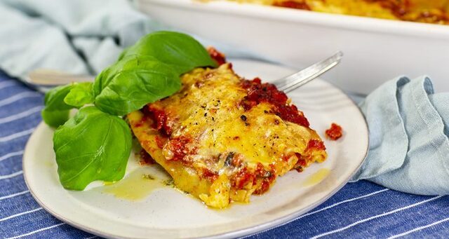Vegansk cannelloni med pasta och ost