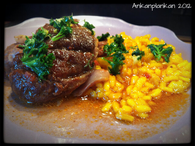 Osso buco med gremolata och saffransris