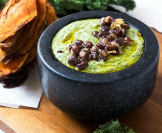 Adzuki beans hummus + sweet potato chips