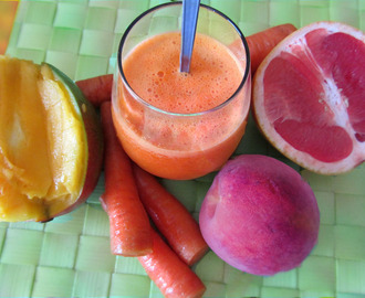 Gör din egen juice - mango, persika, grapefrukt, morot