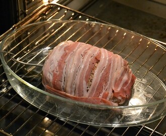 Baconlindad skinkstek med vitlök och rosmarin!