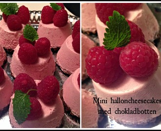 Mini halloncheesecakes med chokladbotten