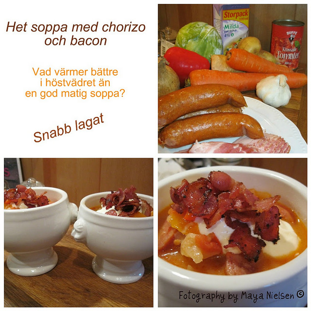 Het soppa med chorizo och bacon