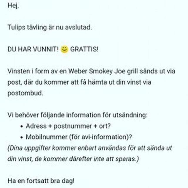 Vann en grill från Weber