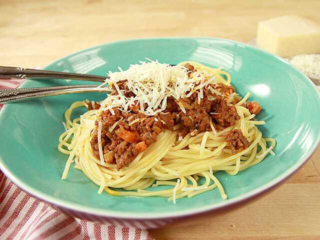 Klassisk köttfärssås med spaghetti