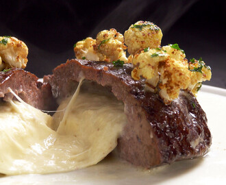 Cauliflower & Ground Beef Island With A Babybel Cheese Filling