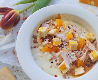 Tropical Vegan Breakfast Bowl with Pineapple & Mango Smoothie, and Paleo Granola