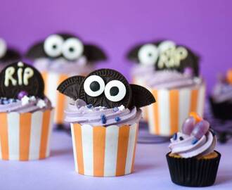 Halloween Cupcakes med blåbär och viol