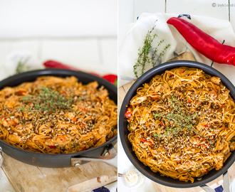 Kycklingpasta med Soltorkade Tomater & Rostade Solrosfrön