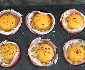 Ägg och baconmuffins