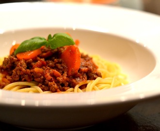 Köttfärssås och spagetti (Spaghetti bolognese)