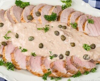 Vitello Tonnato med fläskfilé och tonfisksås