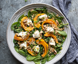 Roasted Butternut Pumpkin Salad with Homemade Labneh and Savoury Granola