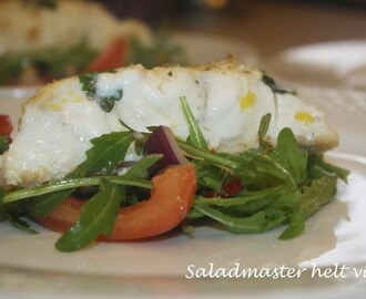 Salat med steinbit og kikerter, Focaccia: