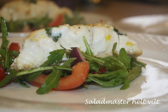 Salat med steinbit og kikerter, Focaccia: