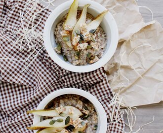 Chai Porridge with Spicy Pears and Raw Bar Bites